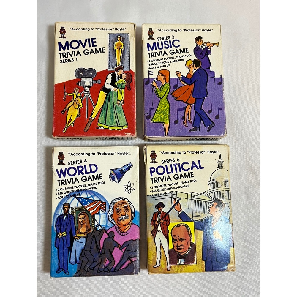 Vintage 1984 Professor Hoyle Pocket Trivia Game Set Series 1 3 4 6 Movie Music